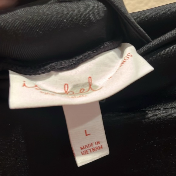 New Isabel Maternity Over Belly Split Front Ponte Maternity Pants Black NWOT - Picture 5 of 10